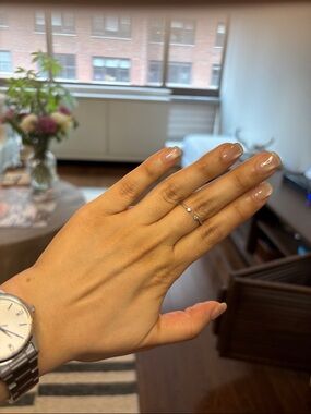 Delicate Open Silver Ring with Tiny Bead Accents 14k plated gold